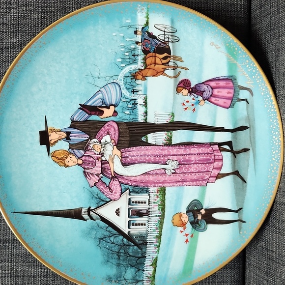 The Christening 1987 Anna Perenna P Buckley Moss Celebration plate Original - Picture 2 of 5